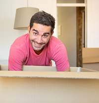 Person moving boxes