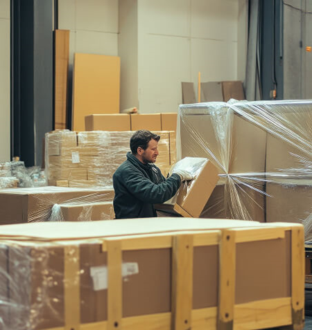 Professional packing and moving team of Zeenath Packers and Movers Hyderabad handling household goods safely
